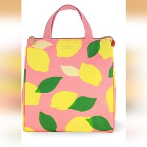 Kate Spade Pink Lunch Bag with Lemon Print